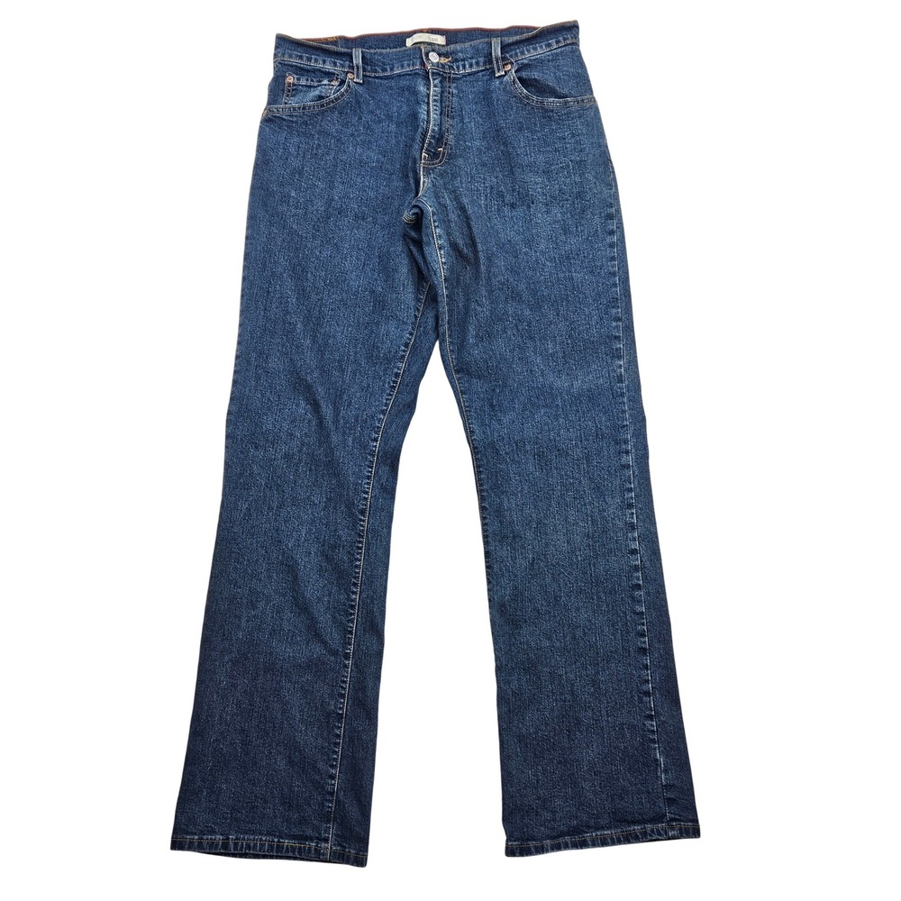 Levis 550 Relaxed Boot Cut Jeans Womens 12 L Dark Wash High Rise Stretch Denim